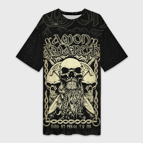 Платье-футболка 3D с принтом Amon Amarth в Белгороде,  |  | amon amarth | metal | викинг метал | группы | дэт метал | метал | музыка | рок