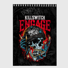 Скетчбук с принтом Killswitch Engage в Белгороде, 100% бумага
 | 48 листов, плотность листов — 100 г/м2, плотность картонной обложки — 250 г/м2. Листы скреплены сверху удобной пружинной спиралью | Тематика изображения на принте: killswitch engage | kse | metal | группы | метал | музыка | рок