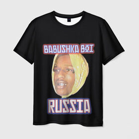 Мужская футболка 3D с принтом A$AP Rocky x SVMOSCOW Babushka в Белгороде, 100% полиэфир | прямой крой, круглый вырез горловины, длина до линии бедер | asap | babushka boi | rocky | svmoscow