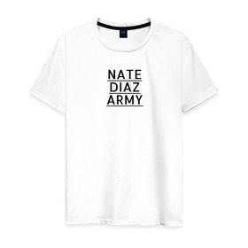 Мужская футболка хлопок с принтом NATE DIAZ ARMY в Белгороде, 100% хлопок | прямой крой, круглый вырез горловины, длина до линии бедер, слегка спущенное плечо. | нейт диаз nate diaz army стиль
спорт стоктон