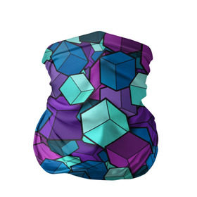 Бандана-труба 3D с принтом Кубы в Белгороде, 100% полиэстер, ткань с особыми свойствами — Activecool | плотность 150‒180 г/м2; хорошо тянется, но сохраняет форму | Тематика изображения на принте: абстрактно | абстрактные | абстрактный | абстрактным | абстракция | кубики | кубические | кубический | кубическое | кубы | неон | неонка | неоновые | разноцветные | светящиеся | цветное | цветные
