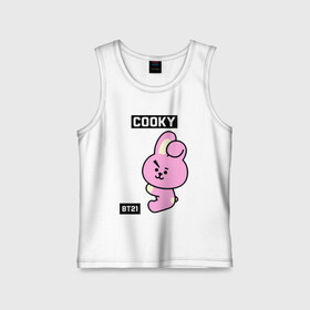 Детская майка хлопок с принтом COOKY BT21 в Белгороде,  |  | bt21 | bts | chimmy | cooky | koya | love yourself. | mang | rj | shooky | tata | бт21 | бтс