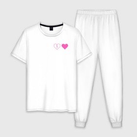 Мужская пижама хлопок с принтом Yungblud heart в Белгороде, 100% хлопок | брюки и футболка прямого кроя, без карманов, на брюках мягкая резинка на поясе и по низу штанин
 | 