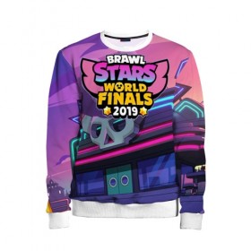 Детский свитшот 3D с принтом Brawl Stars World Finals 2019 в Белгороде, 100% полиэстер | свободная посадка, прямой крой, мягкая тканевая резинка на рукавах и понизу свитшота | brawl | bs | clash line | fails | funny | leon | moments | stars | supercell | tick | бой | босс | бравл | броубол | бс | драка | звезд | осада | поззи | сейф | старс | цель