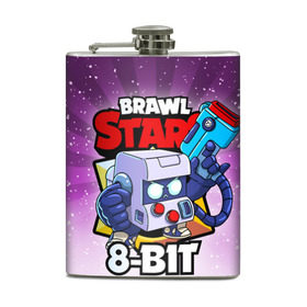Фляга с принтом BRAWL STARS 8-BIT в Белгороде, металлический корпус | емкость 0,22 л, размер 125 х 94 мм. Виниловая наклейка запечатывается полностью | Тематика изображения на принте: 8 bit | 8 бит | brawl stars | brawl stars 8 bit | brawler | бравл старз | бравлер