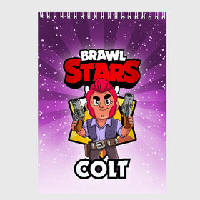 Скетчбук с принтом BRAWL STARS COLT в Белгороде, 100% бумага
 | 48 листов, плотность листов — 100 г/м2, плотность картонной обложки — 250 г/м2. Листы скреплены сверху удобной пружинной спиралью | brawl stars | brawl stars colt | brawler | colt | бравл старз | бравлер | кольт