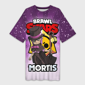 Платье-футболка 3D с принтом BRAWL STARS MORTIS в Белгороде,  |  | brawl stars | brawl stars mortis | brawler | mortis | бравл старз | бравлер | мортис