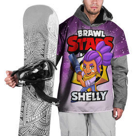 Накидка на куртку 3D с принтом BRAWL STARS SHELLY в Белгороде, 100% полиэстер |  | brawl stars | brawl stars shelly | brawler | shelly | бравл старз | бравлер | шелли