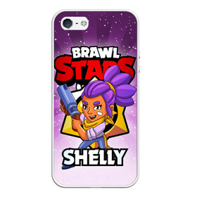 Чехол для iPhone 5/5S матовый с принтом BRAWL STARS SHELLY в Белгороде, Силикон | Область печати: задняя сторона чехла, без боковых панелей | brawl stars | brawl stars shelly | brawler | shelly | бравл старз | бравлер | шелли