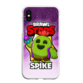 Чехол для iPhone XS Max матовый с принтом BRAWL STARS SPIKE в Белгороде, Силикон | Область печати: задняя сторона чехла, без боковых панелей | brawl stars | brawl stars spike | brawler | spike | бравл старз | бравлер | спайк