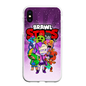 Чехол для iPhone XS Max матовый с принтом BRAWL STARS в Белгороде, Силикон | Область печати: задняя сторона чехла, без боковых панелей | 8 bit | 8 бит | brawl stars | brawler | crow | emz | leon | nita | sandy | spike | бравл старз | бравлер | ворон | леон | нита | спайк | сэнди | эмз