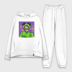 Женский костюм хлопок Oversize с принтом Billie Eilish Purple Art в Белгороде,  |  | bad | bad guy | billi | billie | billie eilish | eilish | good girl | music | swag | айлиш | беляш | били | били айлиш | билли | билли айлиш | билли эйлиш | биляш | музка | певица | эйлиш