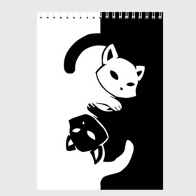 Скетчбук с принтом ДВА КОТА КУВЫРКАЮТСЯ в Белгороде, 100% бумага
 | 48 листов, плотность листов — 100 г/м2, плотность картонной обложки — 250 г/м2. Листы скреплены сверху удобной пружинной спиралью | Тематика изображения на принте: black white | два кота кувыркаются | животные | котики | коты | черно белое