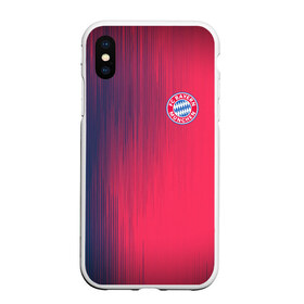 Чехол для iPhone XS Max матовый с принтом FC Bayern Munchen (Bavaria) в Белгороде, Силикон | Область печати: задняя сторона чехла, без боковых панелей | fc bayern munchen | бавария | геометрия | спорт | текстура | футбол