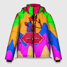 Мужская зимняя куртка 3D с принтом Hazbin Hotel в Белгороде, верх — 100% полиэстер; подкладка — 100% полиэстер; утеплитель — 100% полиэстер | длина ниже бедра, свободный силуэт Оверсайз. Есть воротник-стойка, отстегивающийся капюшон и ветрозащитная планка. 

Боковые карманы с листочкой на кнопках и внутренний карман на молнии. | hazbin | hazbin hotel | hotel | мюзикл | отель хазбин | хазбин