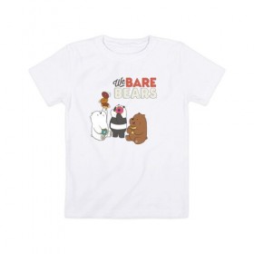 Детская футболка хлопок с принтом baby Bears в Белгороде, 100% хлопок | круглый вырез горловины, полуприлегающий силуэт, длина до линии бедер | baby bears | bare bears | dsgngerzen | grizz | isebear | panpan | vdgerir