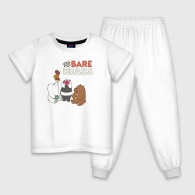 Детская пижама хлопок с принтом baby Bears в Белгороде, 100% хлопок |  брюки и футболка прямого кроя, без карманов, на брюках мягкая резинка на поясе и по низу штанин
 | baby bears | bare bears | dsgngerzen | grizz | isebear | panpan | vdgerir