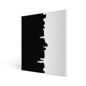 Холст квадратный с принтом Черным по белому в Белгороде, 100% ПВХ |  | black | white | белый | инь | чб | черный | янь