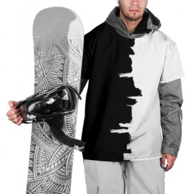 Накидка на куртку 3D с принтом Черным по белому в Белгороде, 100% полиэстер |  | black | white | белый | инь | чб | черный | янь