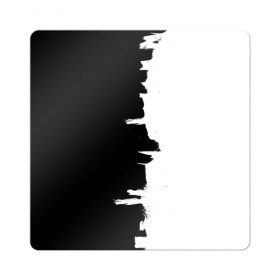 Магнит виниловый Квадрат с принтом Черным по белому в Белгороде, полимерный материал с магнитным слоем | размер 9*9 см, закругленные углы | black | white | белый | инь | чб | черный | янь