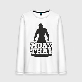 Мужской лонгслив хлопок с принтом Muay Thai в Белгороде, 100% хлопок |  | mma | muay thai | бокс | борьба | дзюдо | единоборства | кикбоксинг | спорт