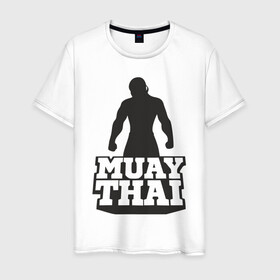 Мужская футболка хлопок с принтом Muay Thai в Белгороде, 100% хлопок | прямой крой, круглый вырез горловины, длина до линии бедер, слегка спущенное плечо. | mma | muay thai | бокс | борьба | дзюдо | единоборства | кикбоксинг | спорт