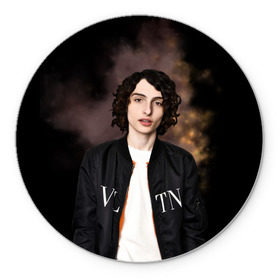 Коврик для мышки круглый с принтом finn wolfhard в Белгороде, резина и полиэстер | круглая форма, изображение наносится на всю лицевую часть | finn wolfhard | очень странные дела | финн вулфард