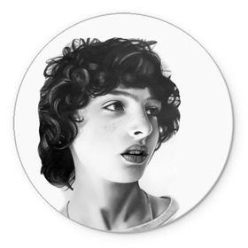 Коврик для мышки круглый с принтом finn wolfhard в Белгороде, резина и полиэстер | круглая форма, изображение наносится на всю лицевую часть | finn wolfhard | очень странные дела | финн вулфард