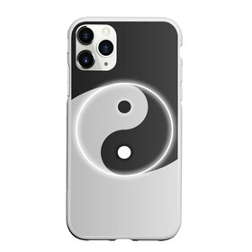 Чехол для iPhone 11 Pro Max матовый с принтом Инь - янь (с двух сторон) в Белгороде, Силикон |  | black | signs | white. | ying   yang | белый | знаки | инь   янь | чёрный