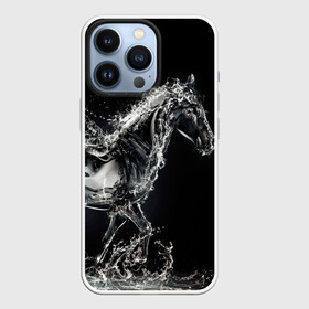 Чехол для iPhone 13 Pro с принтом Скакун в Белгороде,  |  | black | expression | horse | jumper | water | вода | лошадь | скакун | черный | экспрессия