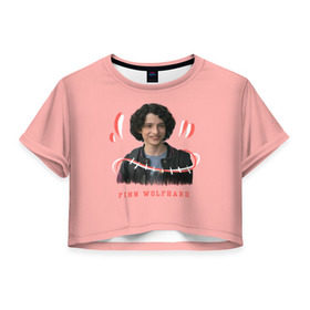 Женская футболка Cropp-top с принтом finn wolfhard в Белгороде, 100% полиэстер | круглая горловина, длина футболки до линии талии, рукава с отворотами | finn wolfhard | очень странные дела | финн вулфард