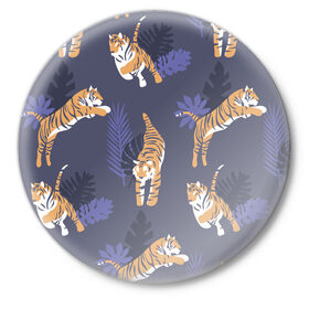 Значок с принтом Тигриный прайд в Белгороде,  металл | круглая форма, металлическая застежка в виде булавки | lion | tiger | гепард | дикие кошки | животные | кот | кошки | лев | пантера | тигр | тигры