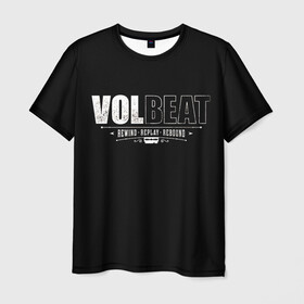 Мужская футболка 3D с принтом Volbeat в Белгороде, 100% полиэфир | прямой крой, круглый вырез горловины, длина до линии бедер | groove metal | hardcore | psychobilly | rebound | replay | rewind | volbeat | волбит