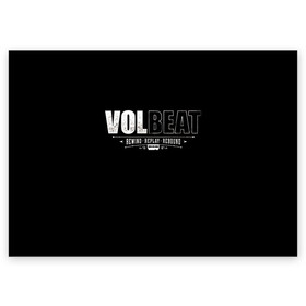 Поздравительная открытка с принтом Volbeat в Белгороде, 100% бумага | плотность бумаги 280 г/м2, матовая, на обратной стороне линовка и место для марки
 | groove metal | hardcore | psychobilly | rebound | replay | rewind | volbeat | волбит