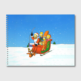 Альбом для рисования с принтом Simpsons New Year в Белгороде, 100% бумага
 | матовая бумага, плотность 200 мг. | Тематика изображения на принте: bart | christmas | family | homer | lisa | maggie | marge | new | santa | simpson | simpsons | snow | thesimpsons | xmas | year | барт | гомер | лиза | мардж | мегги | санта | семья | симпсоны