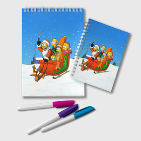 Блокнот с принтом Simpsons New Year в Белгороде, 100% бумага | 48 листов, плотность листов — 60 г/м2, плотность картонной обложки — 250 г/м2. Листы скреплены удобной пружинной спиралью. Цвет линий — светло-серый
 | Тематика изображения на принте: bart | christmas | family | homer | lisa | maggie | marge | new | santa | simpson | simpsons | snow | thesimpsons | xmas | year | барт | гомер | лиза | мардж | мегги | санта | семья | симпсоны
