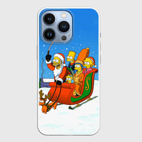 Чехол для iPhone 13 Pro с принтом Simpsons New Year в Белгороде,  |  | Тематика изображения на принте: bart | christmas | family | homer | lisa | maggie | marge | new | santa | simpson | simpsons | snow | thesimpsons | xmas | year | барт | гомер | лиза | мардж | мегги | санта | семья | симпсоны