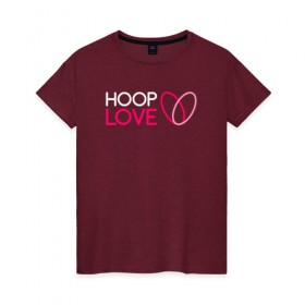 Женская футболка хлопок с принтом Hoop Love logo white в Белгороде, 100% хлопок | прямой крой, круглый вырез горловины, длина до линии бедер, слегка спущенное плечо | fire show | hoop | hoop dance | hooping | hula hoop | обруч | огненное шоу | танец с обручем | хула хуп | хулахуп