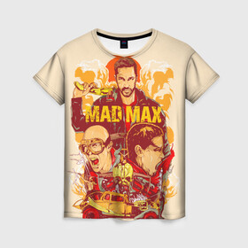 Женская футболка 3D с принтом Безумный Макс в Белгороде, 100% полиэфир ( синтетическое хлопкоподобное полотно) | прямой крой, круглый вырез горловины, длина до линии бедер | mad max. боевик | байкер | бандит | постапокалипсис | пустыня