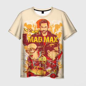 Мужская футболка 3D с принтом Безумный Макс в Белгороде, 100% полиэфир | прямой крой, круглый вырез горловины, длина до линии бедер | Тематика изображения на принте: mad max. боевик | байкер | бандит | постапокалипсис | пустыня