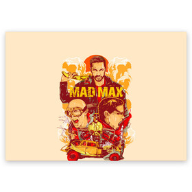 Поздравительная открытка с принтом Безумный Макс в Белгороде, 100% бумага | плотность бумаги 280 г/м2, матовая, на обратной стороне линовка и место для марки
 | mad max. боевик | байкер | бандит | постапокалипсис | пустыня
