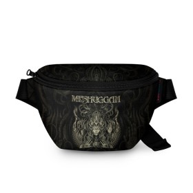 Поясная сумка 3D с принтом Meshuggah в Белгороде, 100% полиэстер | плотная ткань, ремень с регулируемой длиной, внутри несколько карманов для мелочей, основное отделение и карман с обратной стороны сумки застегиваются на молнию | djent | jens kidman | meshuggah | metal | грув метал | группы | метал | мешуга | музыка | рок