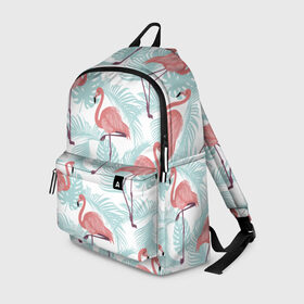 Рюкзак 3D с принтом Тропический арт в Белгороде, 100% полиэстер | лямки с регулируемой длиной, сверху петелька, чтобы рюкзак можно было повесить на вешалку. Основное отделение закрывается на молнию, как и внешний карман. Внутри два дополнительных кармана, один из которых закрывается на молнию. По бокам два дополнительных кармашка | animal | bird | flamingo | pink | pnik flamingo | животные | птицы | розовый | розовый фламинго | фламинго