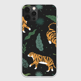 Чехол для iPhone 12 Pro Max с принтом Тропический тигр в Белгороде, Силикон |  | Тематика изображения на принте: tiger | гепард | дикие кошки | животные | кот | кошки | пантера | тигр | тигры