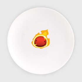 Тарелка с принтом Огненный слайм-мини версия в Белгороде, фарфор | диаметр - 210 мм
диаметр для нанесения принта - 120 мм | slime rancher