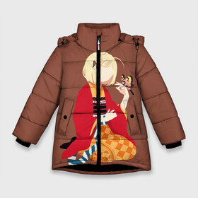 Зимняя куртка для девочек 3D с принтом Shiemi Moriyama в Белгороде, ткань верха — 100% полиэстер; подклад — 100% полиэстер, утеплитель — 100% полиэстер. | длина ниже бедра, удлиненная спинка, воротник стойка и отстегивающийся капюшон. Есть боковые карманы с листочкой на кнопках, утяжки по низу изделия и внутренний карман на молнии. 

Предусмотрены светоотражающий принт на спинке, радужный светоотражающий элемент на пуллере молнии и на резинке для утяжки. | ao no exorcist | blue exorcist | exorcist | moriyama | shiemi | морияма | сиеми | синий экзорцист | сиэми | шиеми | шиэми | экзорцист