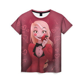 Женская футболка 3D с принтом Hazbin Hotel в Белгороде, 100% полиэфир ( синтетическое хлопкоподобное полотно) | прямой крой, круглый вырез горловины, длина до линии бедер | hazbin hotel | hell | ад | ада | аластор | вэгги | отель хазбин | пасхалки | рай | тайны | чарли