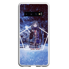 Чехол для Samsung Galaxy S10 с принтом Snow Bunny Girl в Белгороде, Силикон | Область печати: задняя сторона чехла, без боковых панелей | Тематика изображения на принте: no yume wo minai | seishun buta yarou | wa bunny girl senpai | аниме | глупый | девочки зайки | девушка | зима | манга | мечту | не понимает | ночь | парк | свет | свин | снег | этот