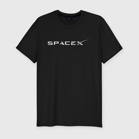 Мужская футболка хлопок Slim с принтом SPACEX - ИЛОН МАСК (НА СПИНЕ). в Белгороде, 92% хлопок, 8% лайкра | приталенный силуэт, круглый вырез ворота, длина до линии бедра, короткий рукав | Тематика изображения на принте: elon musk | spacex | американский предприниматель | изобретатель | илон маск | инвестор | инженер