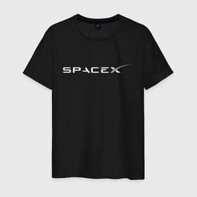 Мужская футболка хлопок с принтом SPACEX - ИЛОН МАСК (НА СПИНЕ). в Белгороде, 100% хлопок | прямой крой, круглый вырез горловины, длина до линии бедер, слегка спущенное плечо. | Тематика изображения на принте: elon musk | spacex | американский предприниматель | изобретатель | илон маск | инвестор | инженер